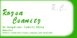 rozsa csanitz business card