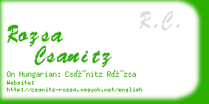 rozsa csanitz business card